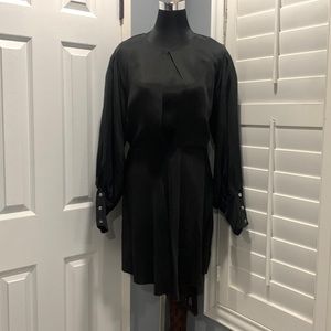 R.G. Kane Scoop Neck, Knee Length dress, Raw edge trim, Long Sleeves Size Small